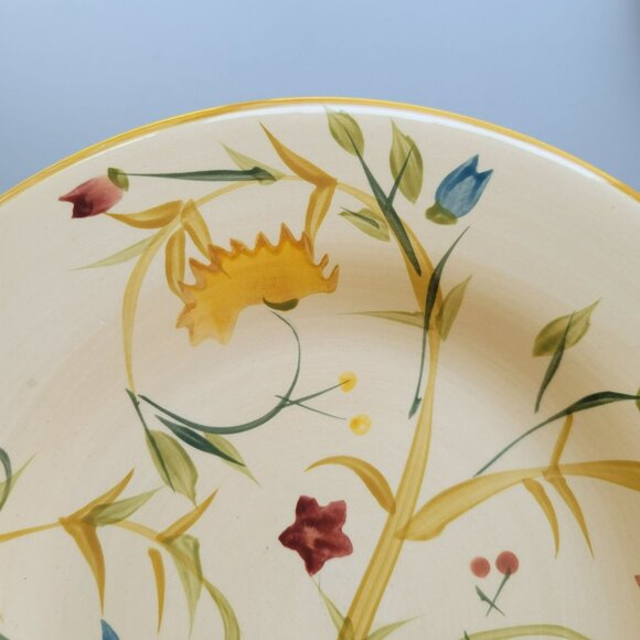 American Simplicity Floral Salad Plate Set of 2, Stoneware, Beige with Vines - Picture 4 of 11